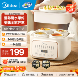 美的 电炖锅 家用电炖蛊 煮粥神瓷内胆 一锅五胆 4.5L DZE2552