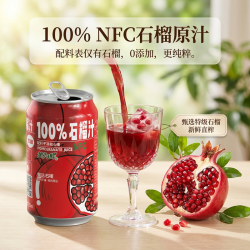 笑为鲜 100%nfc鲜榨果汁饮料 苹果汁石榴汁 葡萄汁 山楂汁 水蜜桃汁0添加 100%石榴汁310ml*12罐