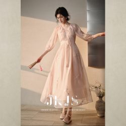 JK&JS 【东方美学】晓春集 珠片刺绣新中式连衣裙 JKP4125852