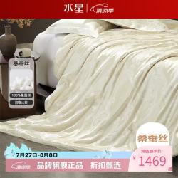 水星家纺 A类抑菌100%桑蚕丝春秋被芯提花面料四季被子 艾洛克桑蚕丝春秋被 200cm*230cm