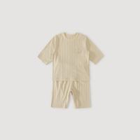 巴厘小猪 儿童睡衣夏季短袖男女童两件套薄款婴儿衣服宝宝家居服 薄雾黄 100