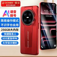 金立 老人智能手机 大字大声简易模式 一键亲情拨号 微信抖音可用 256GB大内存 6.5英寸大屏老年备用机