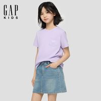 百亿补贴：Gap 女童2026春季新款logo刺绣胸袋短袖T恤儿童装百搭上衣893625