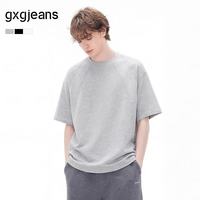 GXG jeans男装解构设计休闲宽松圆领短袖T恤26夏新品 麻灰色 175/L