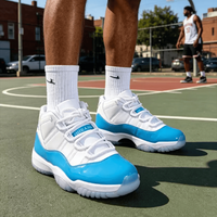 NIKE 男鞋2026夏季新款Air Jordan 11北卡蓝复古篮球鞋AJ11休闲运动鞋 FV5104-100 44