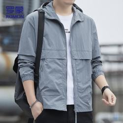罗蒙 防晒衣男夏季新款户外防泼水钓鱼服透气冰丝凉感外套2682深灰XL