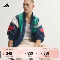 adidas 意大利队足球休闲文化夹克外套男装春夏新款阿迪达斯官方   藏青/草绿   L