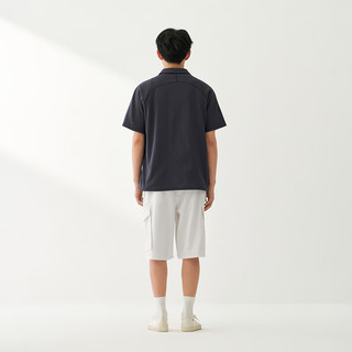 MUJI 男式珠地网眼短袖开领衬衫 炭灰色 S(165/84A)