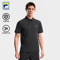 FILA 官方男子针织短袖POLO衫2026夏季新款网球运动速干上衣 传奇蓝-NV L 175/