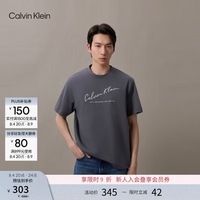 卡尔文·克莱恩 Jeans春夏男ck签字体字母刺绣圆领内搭短袖T恤上衣 2E9-
