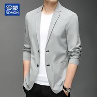 罗蒙 男士防晒西服夏季休闲商务中青年透气单西凉感修身单排扣外套上衣