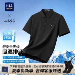 海澜之家 刺绣短袖polo衫男夏季山不在高系列凉感上衣服男士POLO衫七夕礼物 HNTPW2