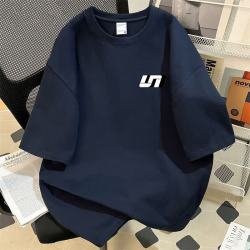 卡图弛 美式复古纯棉潮牌短袖t恤男夏季高街宽松休闲重磅半袖凉感上衣服 藏青色 XL
