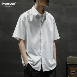 Homlean 日系文艺男士短袖衬衫 HL12