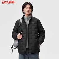 鸭鸭羽绒服 鸭鸭（YAYA）90绒轻薄羽绒服男短款立领秋冬2026新款时尚休闲男士防风保暖外套 黑色 L