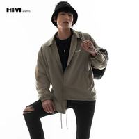 汉崇HIM 可拆卸连帽轻薄夹克简约字母烧花运动休闲外套 2026夏季 青灰绿 2XL /54/185