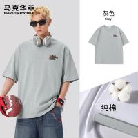 马克华菲 夏季休闲短袖t恤上衣 灰#JMK豹纹小恶魔