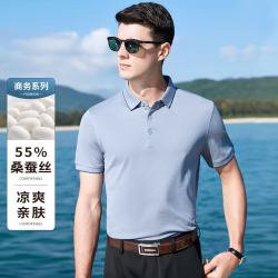 安东尼奥 清凉透气高端短袖Polo衫男夏针织商务休闲t恤男上衣