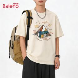 班尼路 男士潮流短袖T恤 2026年夏季纯棉宽松休闲潮牌