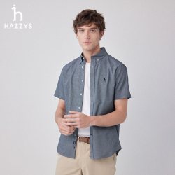 哈吉斯 男士短袖衬衫 ATCZK1BBK73