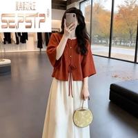 夏典素订女王 新中式文艺风两件套装 S 建议105斤以内左右