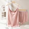 六月玫瑰 缎面吊带家居服套装