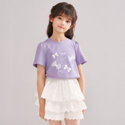 笛莎 女童t恤短袖夏装中大童套头童装儿童t恤