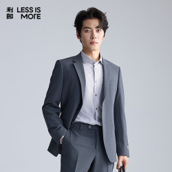 利郎 青年商务男装西服套装男条纹易打理正装西装二件套 深灰（1SA） 170A