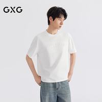 GXG 男装 中廓水溶绣文字牙刷绣圆领短袖T恤 2026
