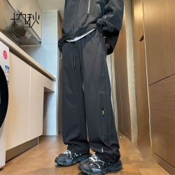 十九秋 男士休闲长裤 春夏款 宽松高街美式户外工装裤