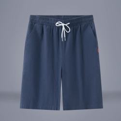 月伊纺 夏季纯色抽绳运动短裤男宽松直筒休闲五分裤青年100%纯棉百搭裤衩