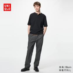 优衣库 弹力棉质舒适九分裤/牛仔风格加长款男装/休闲裤裤子491891 08 深灰色 L