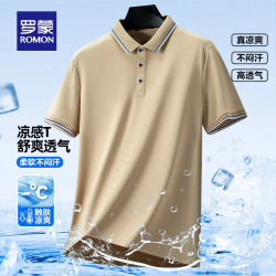 罗蒙 凉感冰丝翻领短袖T恤衫男士夏季高端POLO薄款上衣送父亲爸爸装 14