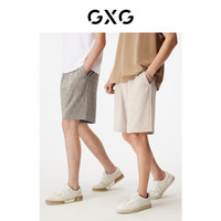 GXG 男装 五分裤短裤老花满印竖条肌理休闲 夏季 杏色1 L
