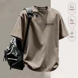 榄本 棉质男士短袖t恤2026新款夏季衣服圆领休闲男装运动上衣白色纯棉