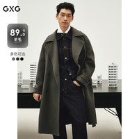 GXG 男装 商场同款多色休闲通勤长款大衣 褐色 175/L