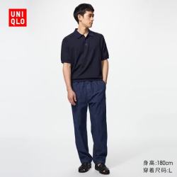 优衣库 弹力棉混纺舒适九分裤常规款男装女装牛仔481569 486468/69藏青色 M