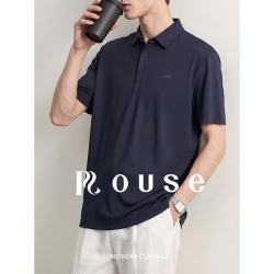 洛兹 高端桑蚕丝短袖T恤男2026夏季新款商务休闲凉感抗菌短袖polo衫男