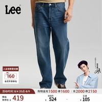 Lee 26春夏新品五袋款762宽松直筒牛仔裤复古中蓝男 中蓝色 36