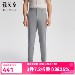 雅戈尔 西服裤男直筒型TR裤轻薄滑爽舒适轻薄滑爽舒适商场同款 浅灰YCHZ310530EWA