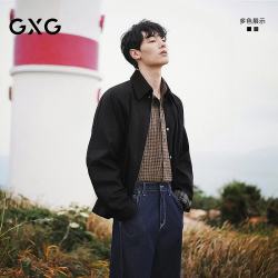 GXG 男装中廓巴恩风猎装夹克茄克外套 黑色 180/XL