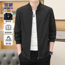 罗蒙 夹克男棒球领中青年春秋百搭商务易打理上衣外套B001