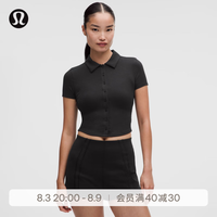 lululemon 丨Button-Up 女士带领短袖衬衫 LW3JFCS 黑色 M