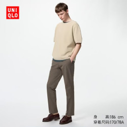 优衣库 易打理快干弹力轻型长裤加长款男装休闲西裤仿棉质款482903 37 栗色 79 /170/78A
