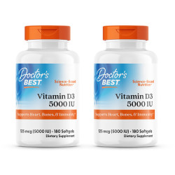 多特倍斯 维生素D3 5000IU 180粒*2瓶