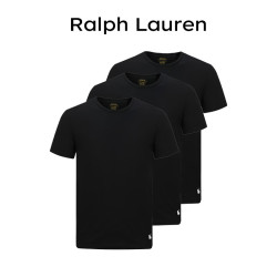 RALPH LAUREN 纯棉圆领短袖T恤 黑色 XL 3件装