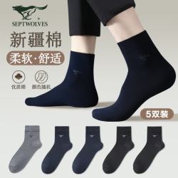 七匹狼 袜子男精梳棉夏季薄款休闲男袜商务男袜时尚棉袜 5双精梳棉薄款(非盒装)