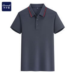 海蒙德 POLO衫男女短袖上衣舒适亲肤夏季工作服企业团体服 深灰 XL