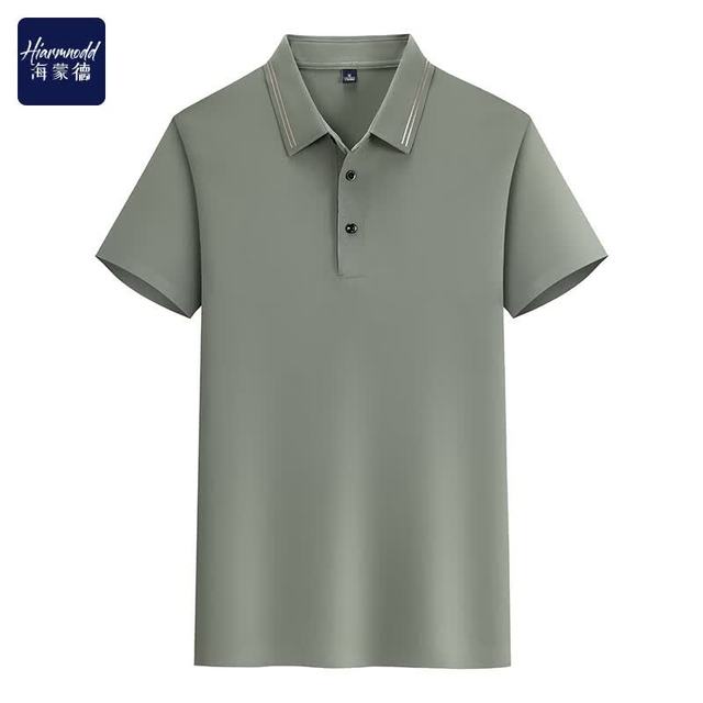 海蒙德 POLO衫男女短袖舒适亲肤夏季上衣工作服企业团体服 军绿色 XL