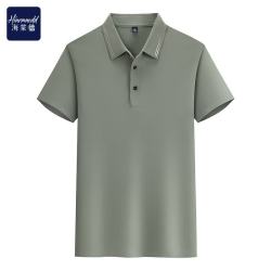 海蒙德 POLO衫男女短袖舒适亲肤夏季上衣工作服企业团体服 军绿色 XL